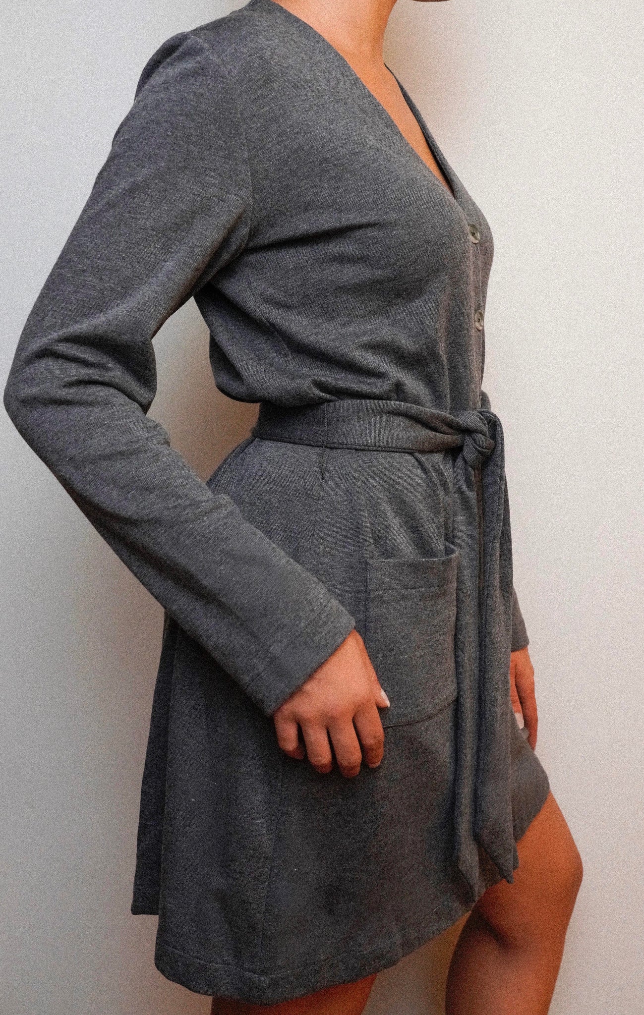 Irene Cardigan Dress in Heather Gray ...